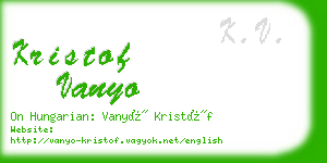 kristof vanyo business card